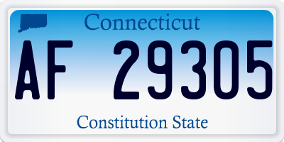 CT license plate AF29305