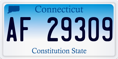 CT license plate AF29309