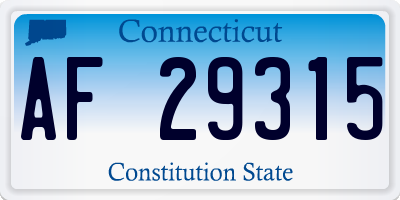 CT license plate AF29315