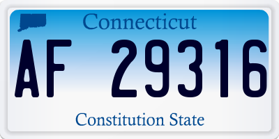 CT license plate AF29316
