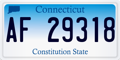 CT license plate AF29318