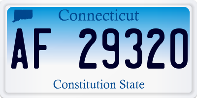CT license plate AF29320