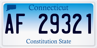CT license plate AF29321