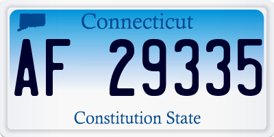 CT license plate AF29335