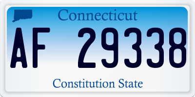 CT license plate AF29338