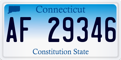 CT license plate AF29346