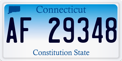 CT license plate AF29348