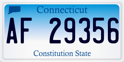 CT license plate AF29356