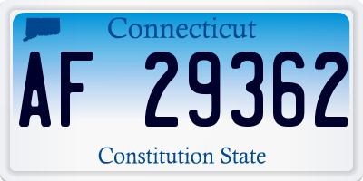 CT license plate AF29362
