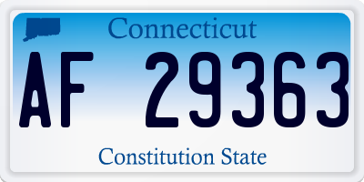 CT license plate AF29363