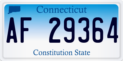 CT license plate AF29364