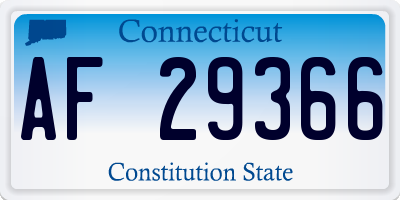 CT license plate AF29366