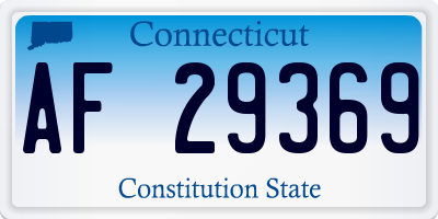 CT license plate AF29369