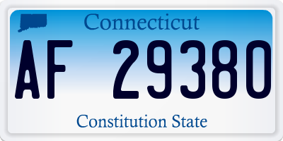 CT license plate AF29380