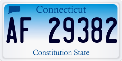 CT license plate AF29382