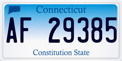 CT license plate AF29385