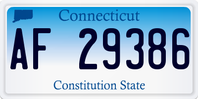 CT license plate AF29386