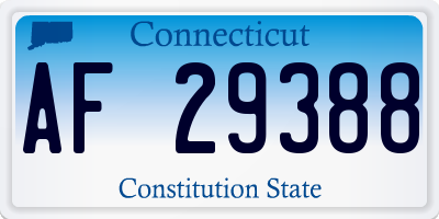 CT license plate AF29388