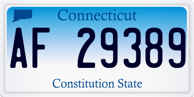 CT license plate AF29389