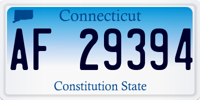 CT license plate AF29394