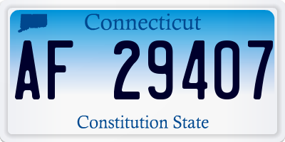 CT license plate AF29407