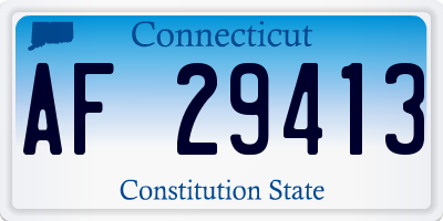 CT license plate AF29413