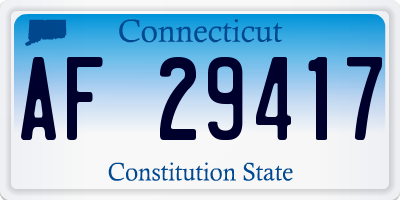 CT license plate AF29417