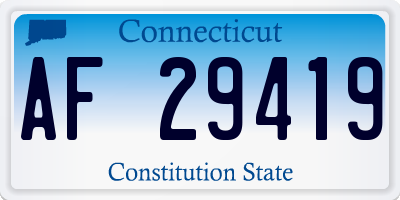 CT license plate AF29419