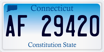 CT license plate AF29420