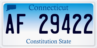 CT license plate AF29422