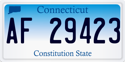 CT license plate AF29423