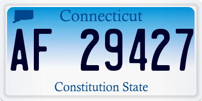 CT license plate AF29427