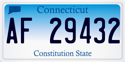 CT license plate AF29432