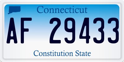 CT license plate AF29433