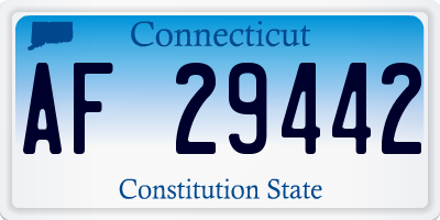 CT license plate AF29442