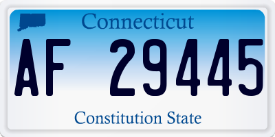 CT license plate AF29445