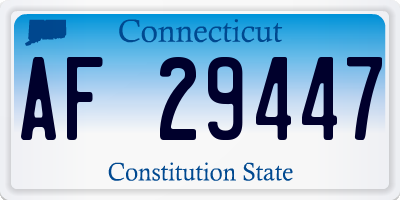 CT license plate AF29447