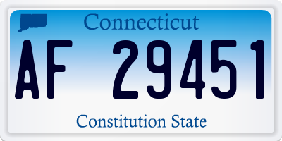 CT license plate AF29451