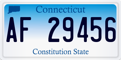 CT license plate AF29456