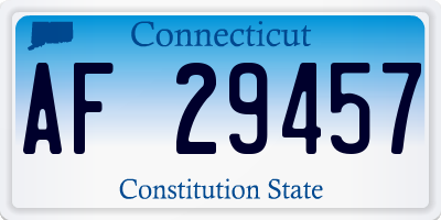 CT license plate AF29457