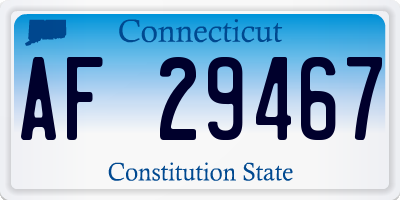 CT license plate AF29467