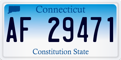 CT license plate AF29471