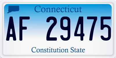 CT license plate AF29475
