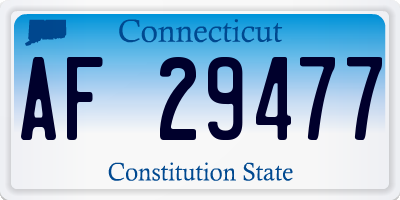 CT license plate AF29477