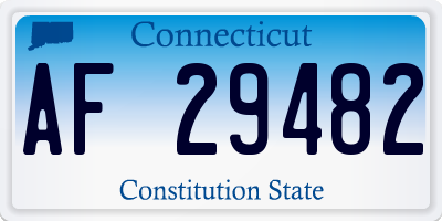 CT license plate AF29482