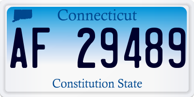 CT license plate AF29489