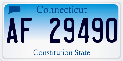CT license plate AF29490