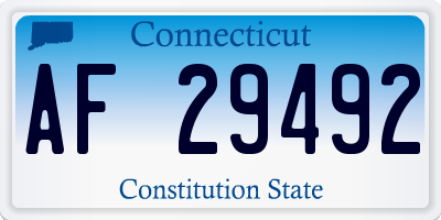 CT license plate AF29492