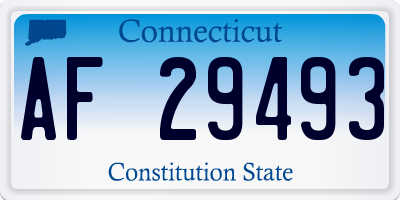 CT license plate AF29493