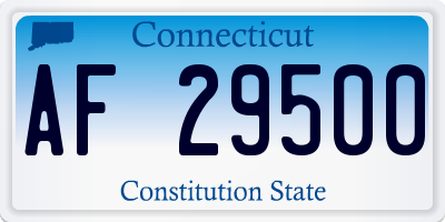 CT license plate AF29500